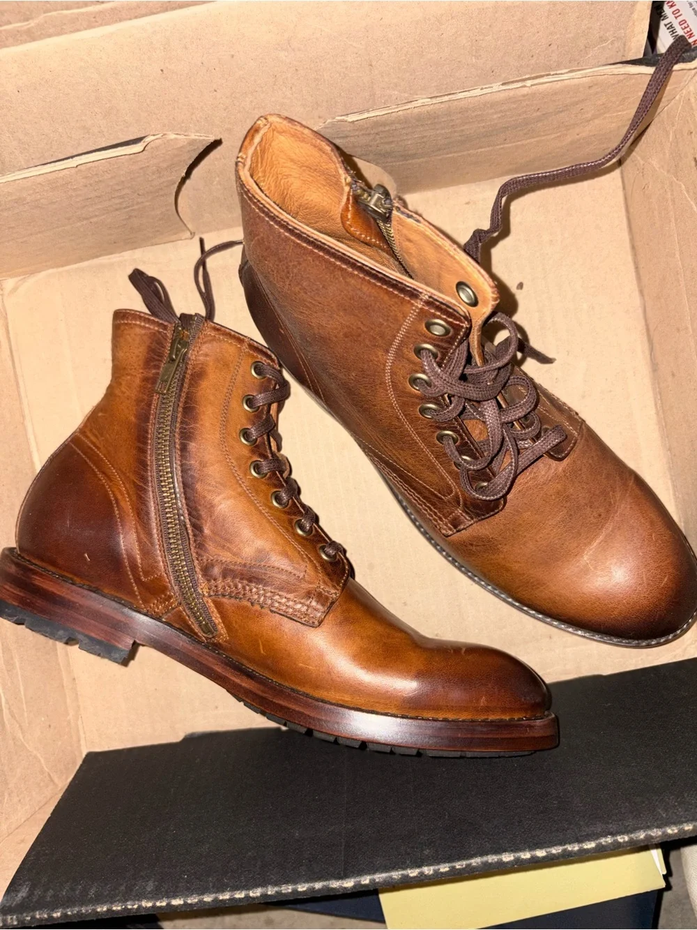 Frye Cognac Leather Chukka Lace-Up Boots
